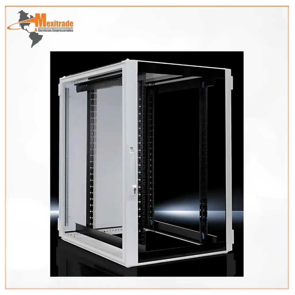Armario para redes/servidores TS IT con puerta transparente, con guías perfil de 19" Rittal