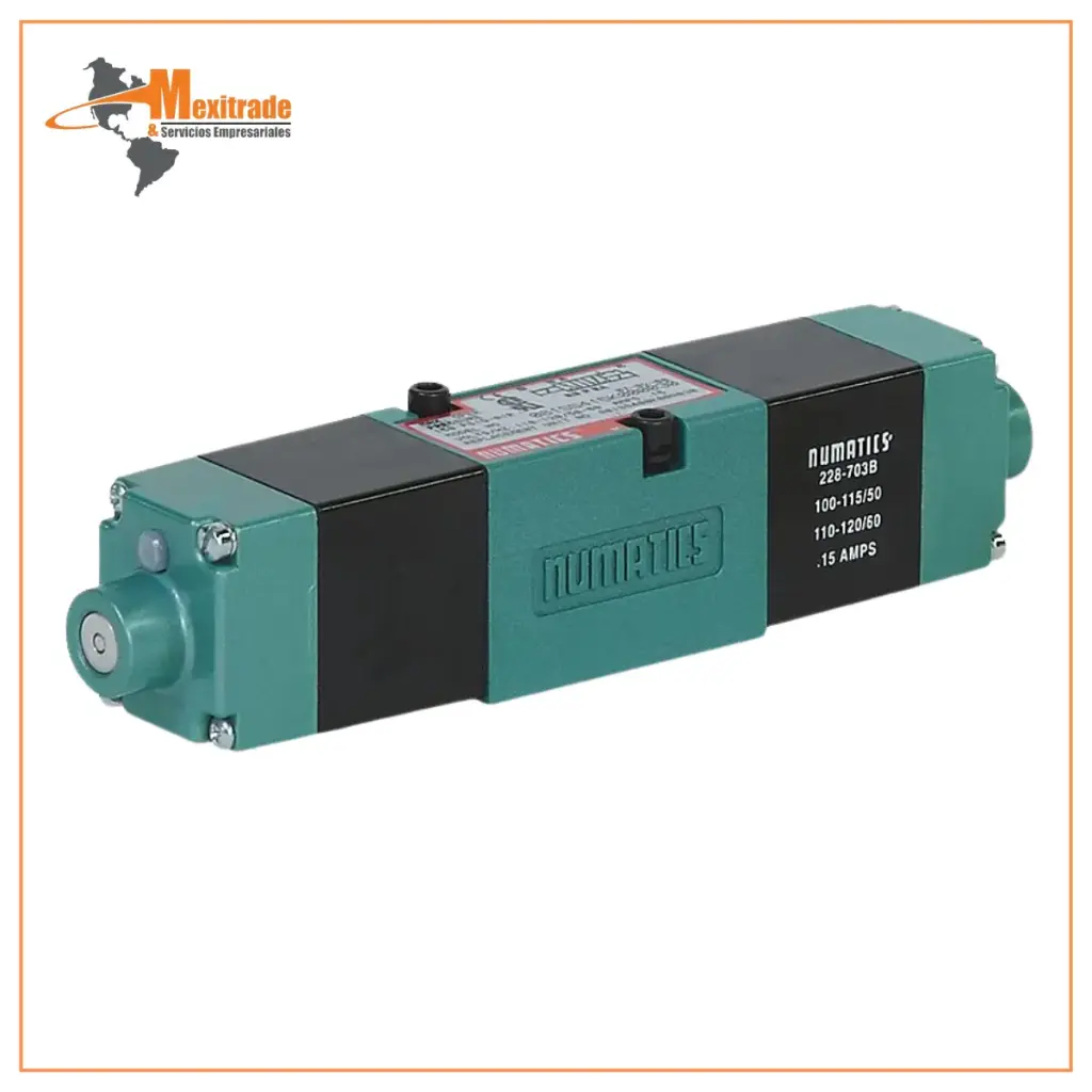 Mark 8 Válvula de control direccional, 1/8 pulgadas, solenoide directo, 3 posiciones, 4 vías (5/3),