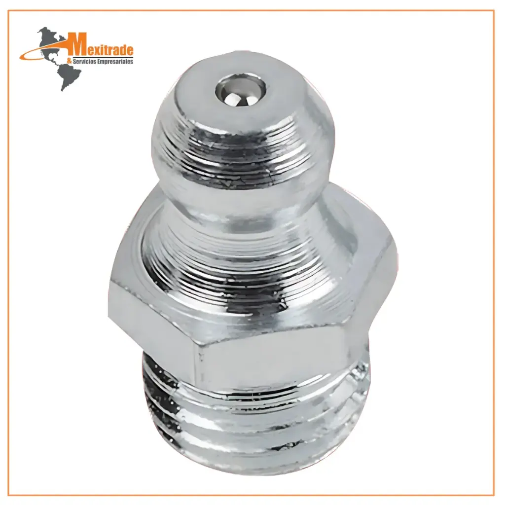 Boquilla de Engrase Recta DIN 71412 – R1/4, Hexágono, NORELEM 