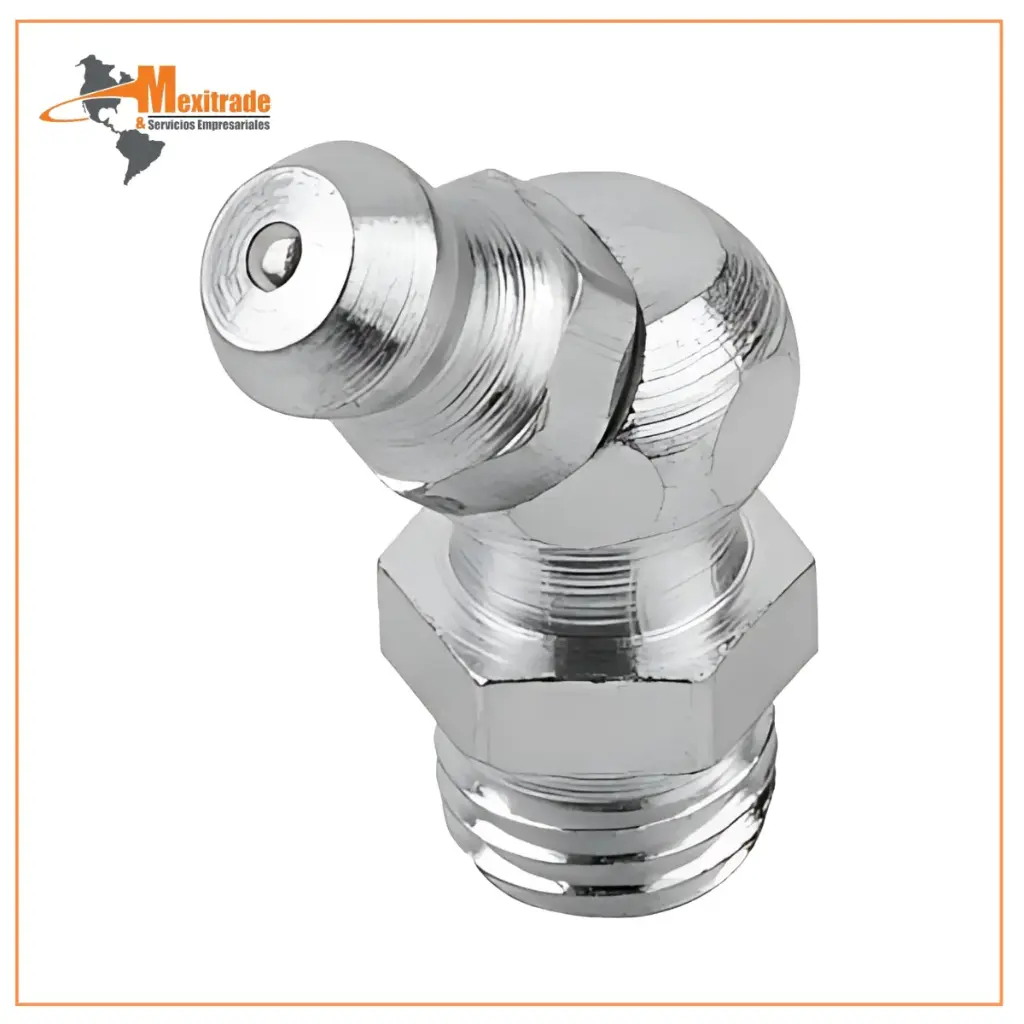 Boquilla de Engrase 45° DIN 71412 – M08x1, Forma D, NORELEM 97940-1408100