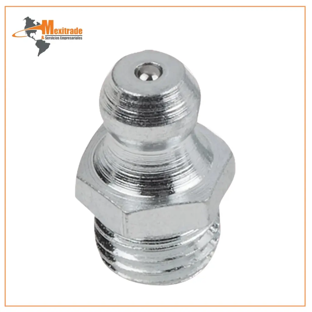 Boquilla de Engrase Recta DIN 71412 – M08x1, Forma A, NORELEM 97940-1108100 