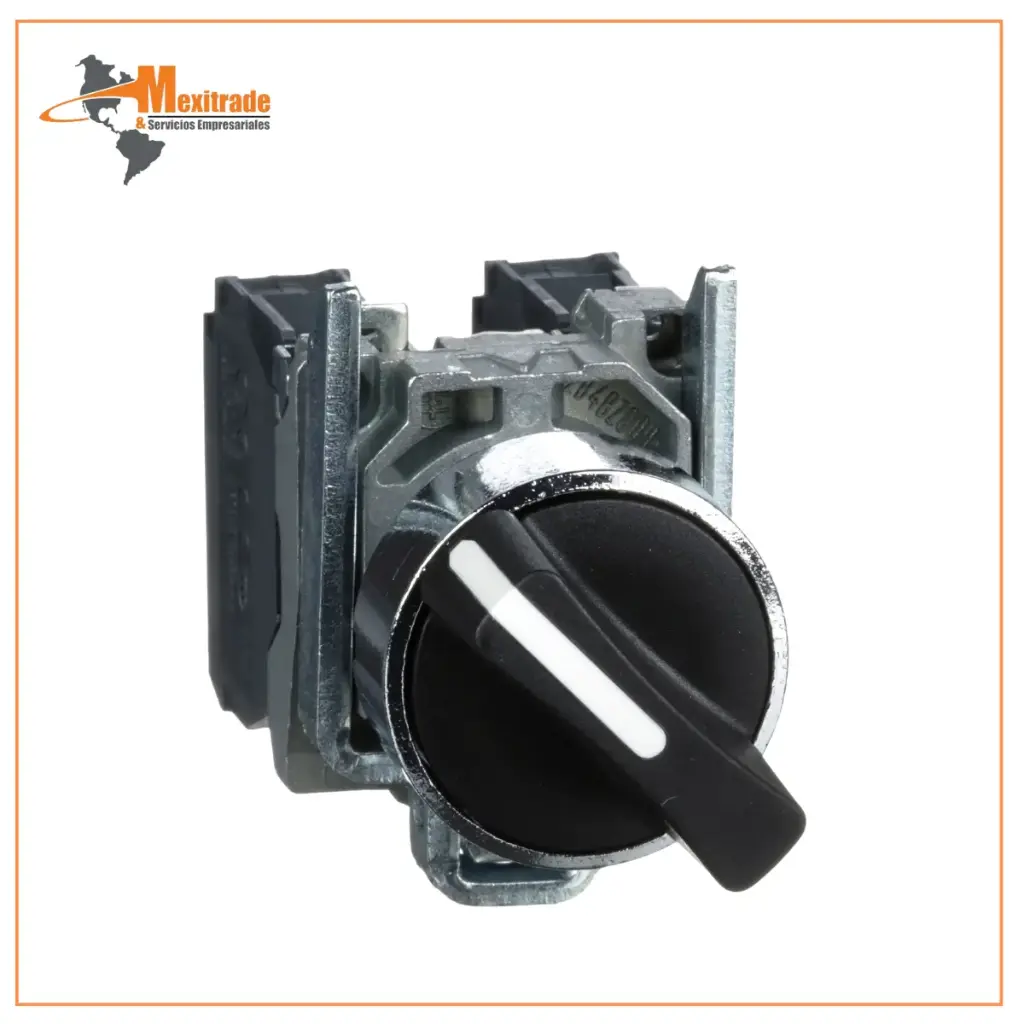 Selector 22.5mm 2pos con contactos XB4BD25