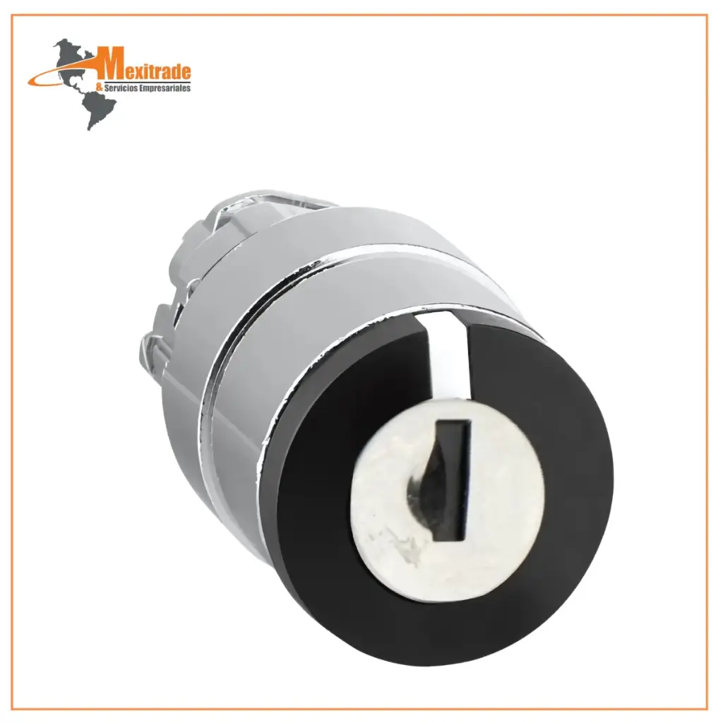 Cierre de cabeza de conmutador selector - 3 posiciones - Ø 22 - negro 