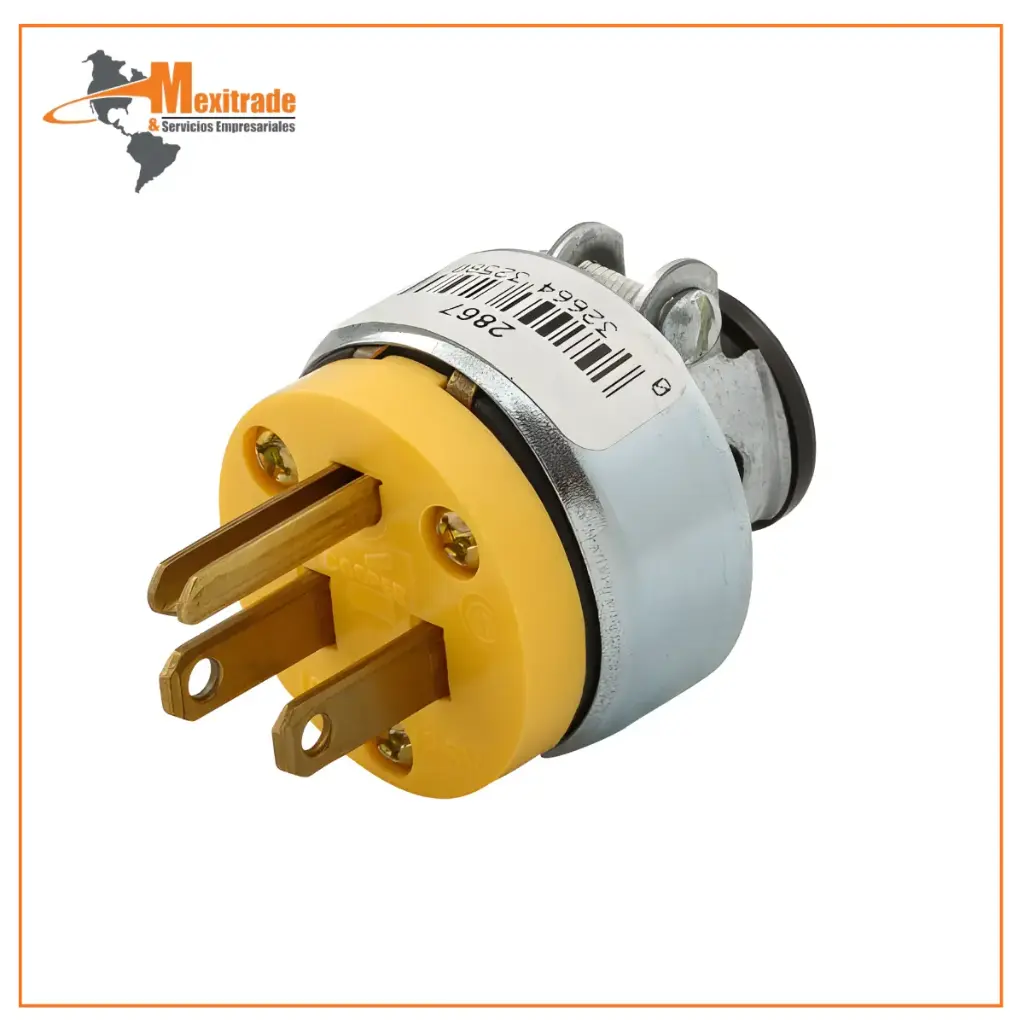 2867-BOX-CLAVIJA ENT/RECTA ATERRIZADA 15A 127V AMARILLO EAG