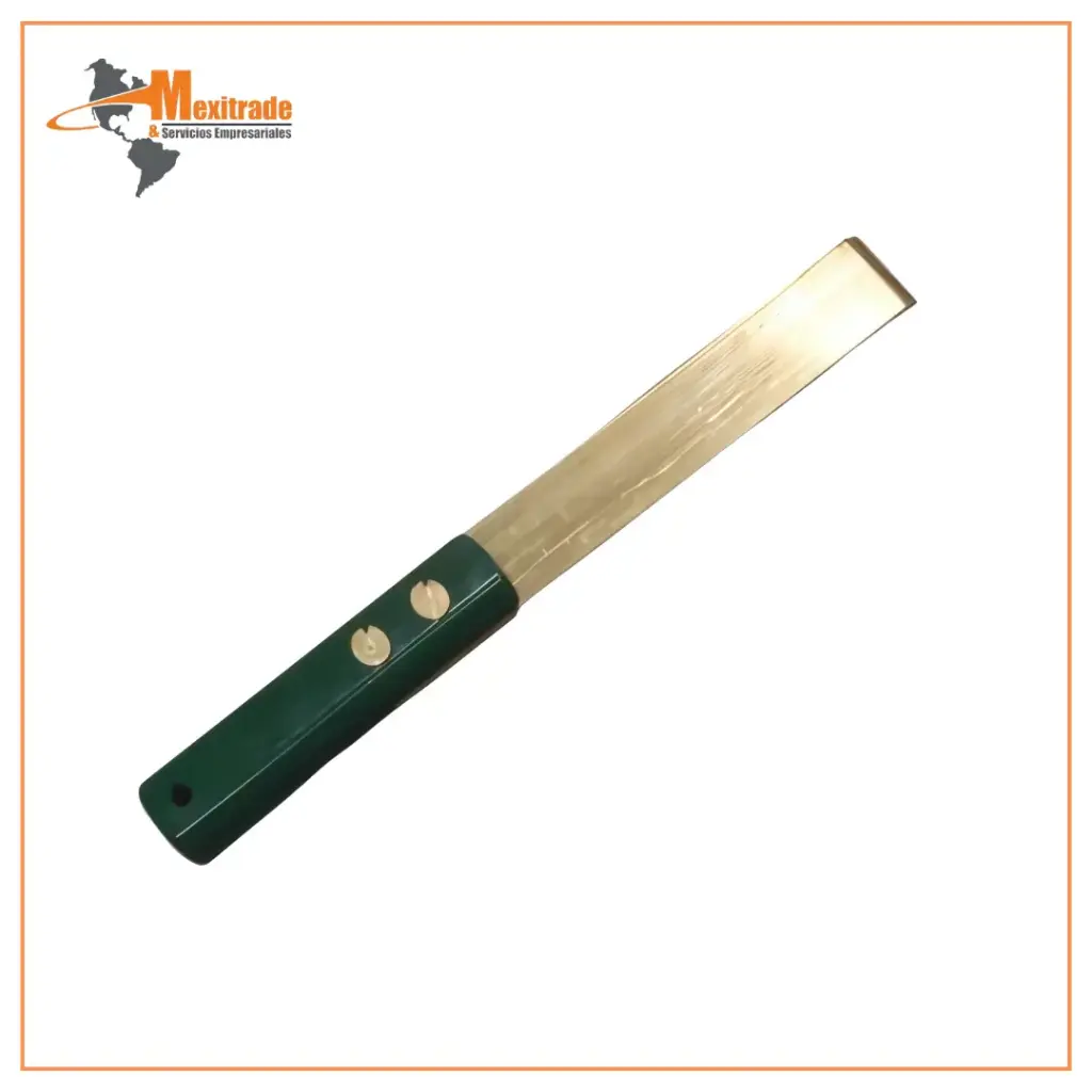 Raspador plano de latón con mango, resistente