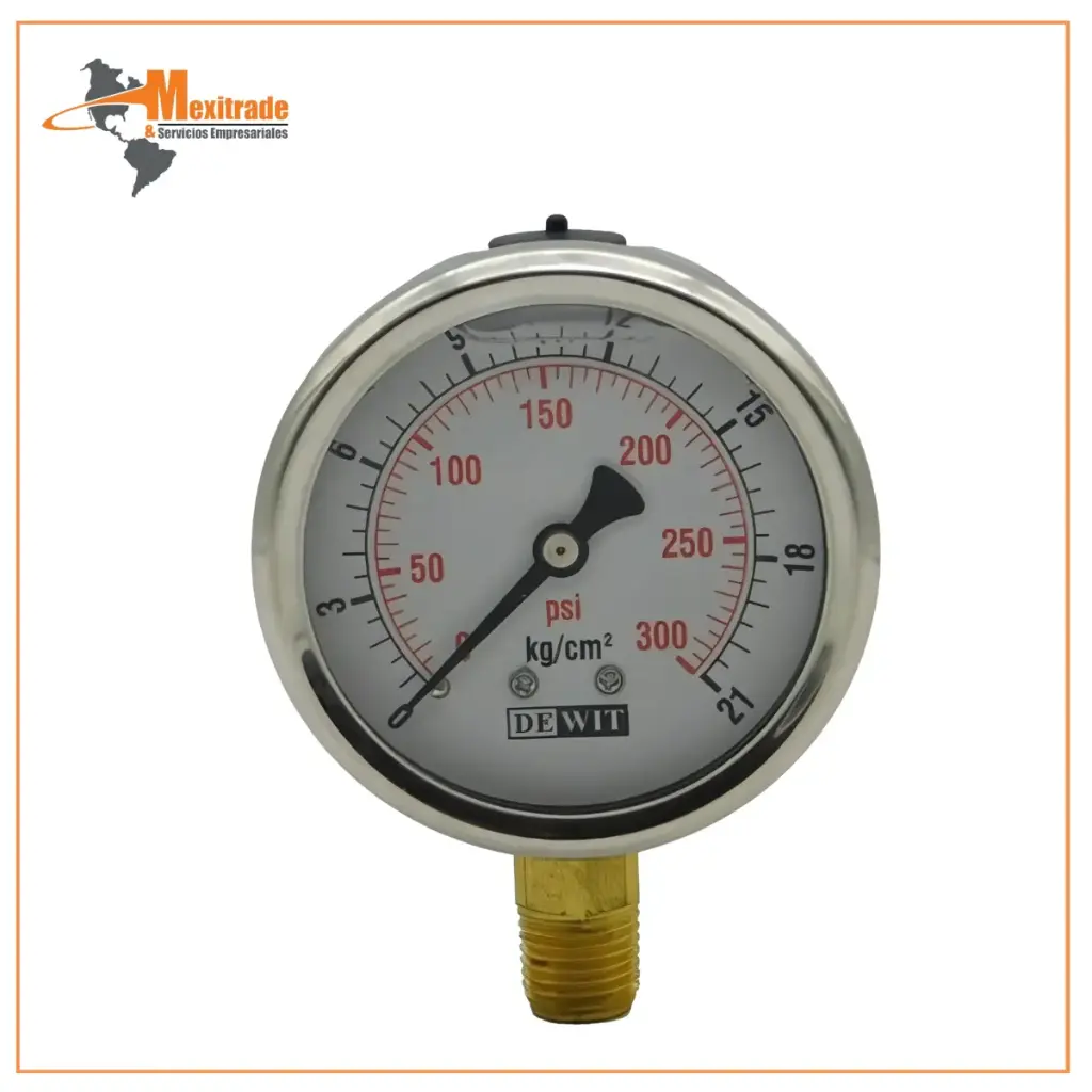 MANOMTR INF 2 1/2" 0-14 KG/CM2 C/GLICERI DEWIT