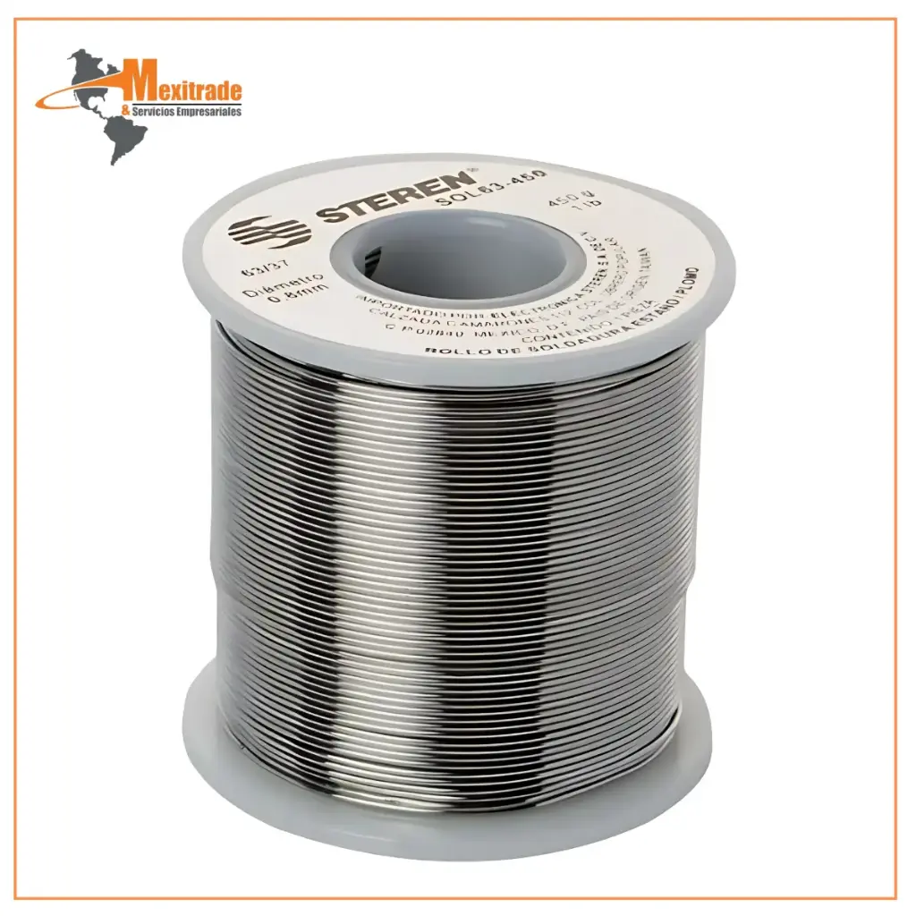 Rollo de Soldadura 63/37 de 0.7 mm – Steren SOL63-450 (450 g)