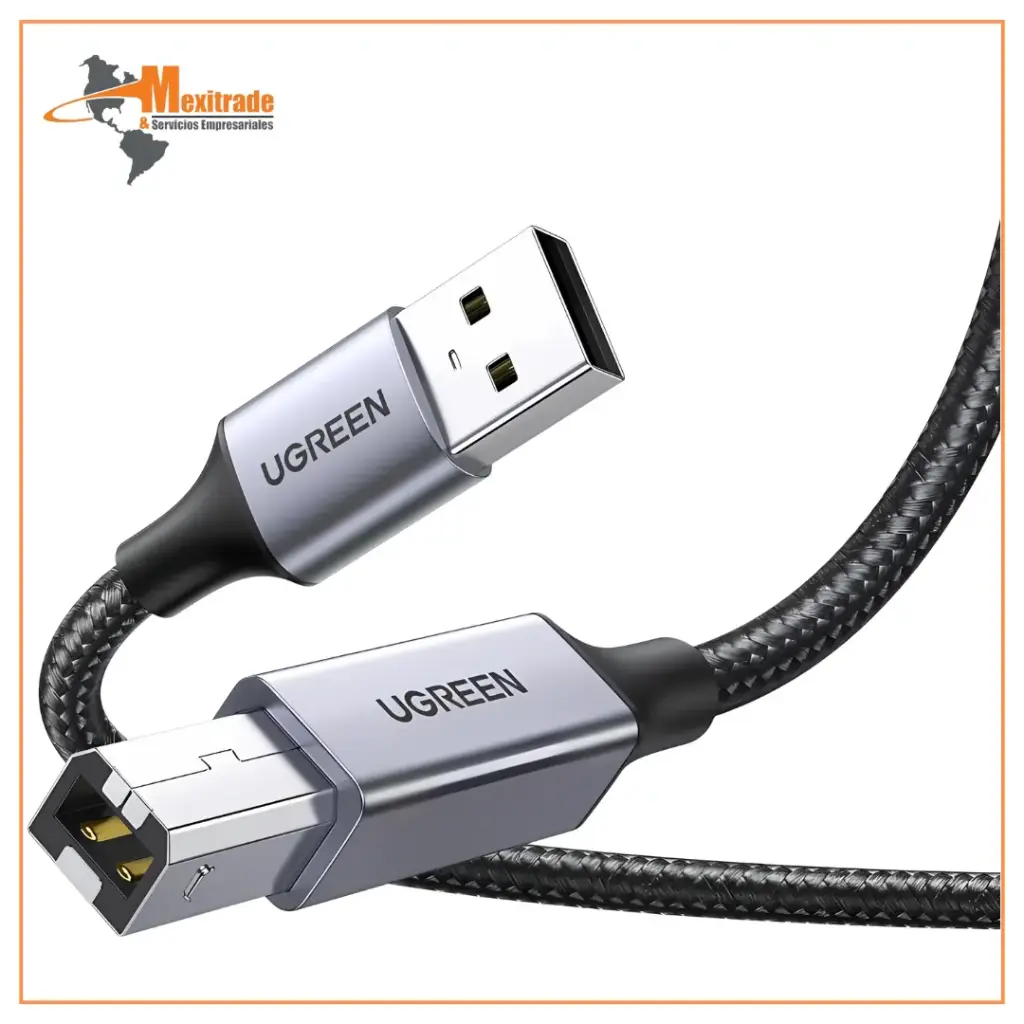 Cable Impresora Largo USB 2.0 Tipo A a Tipo B, Cable USB a B de Nylon para Conectar UGREEN 