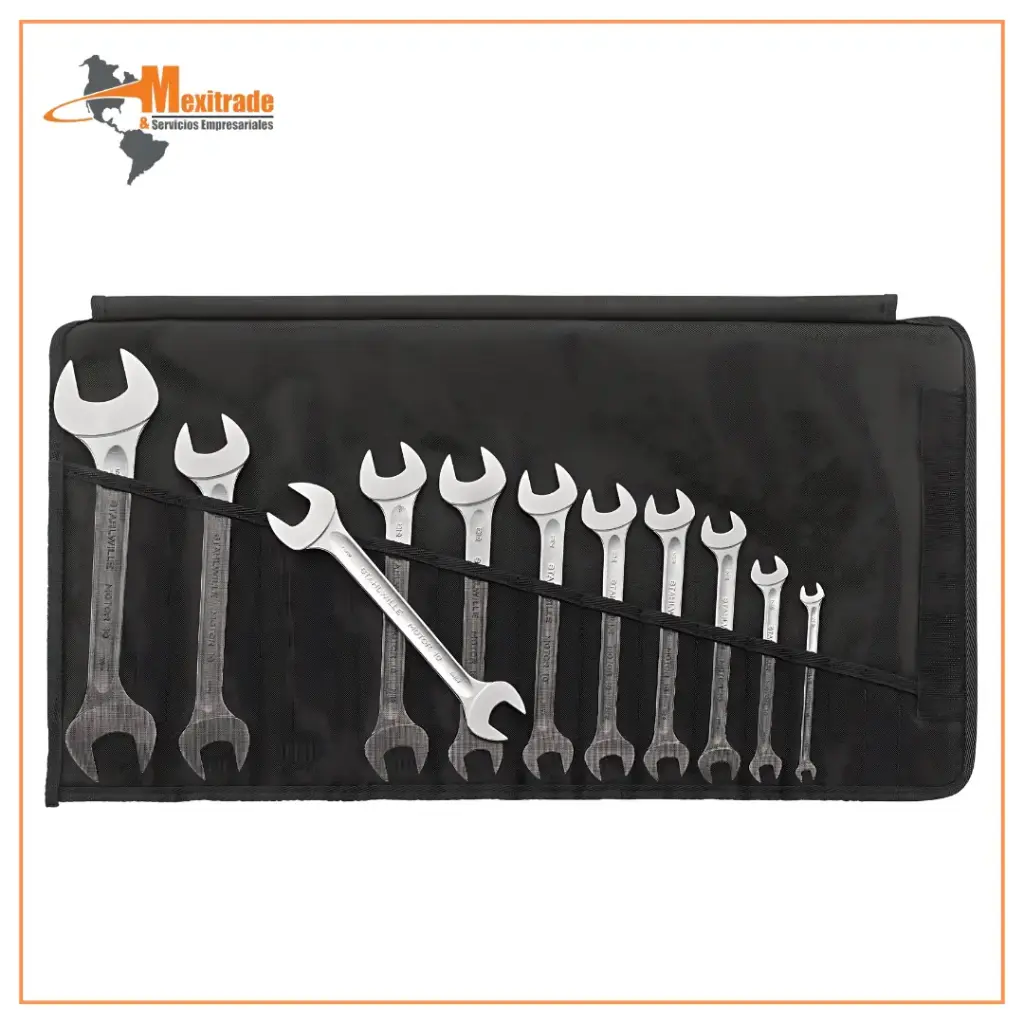 STAHLWILLE juego de llave fija doble en bolsa enrollable resistente 