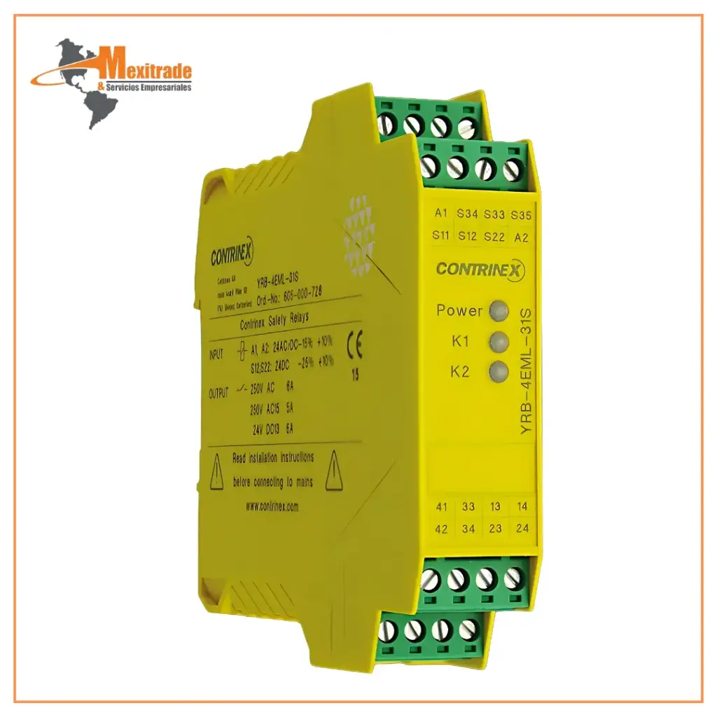 Relevador Relé De Seguridad Contrinex Yrb-4eml-31s Riel Din
