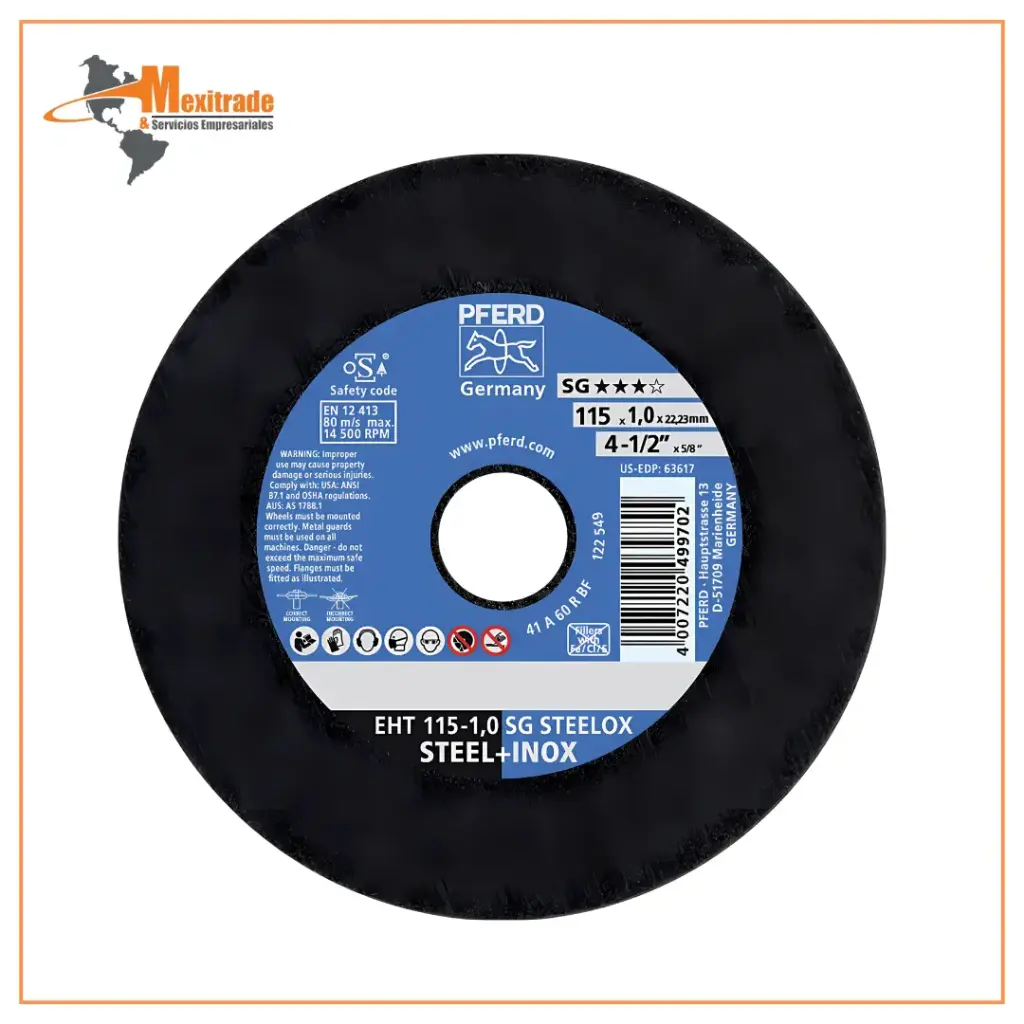 Disco de corte Inoxidable Plano SGE  4 1/2 x 3/64 x 7/8 A-60 