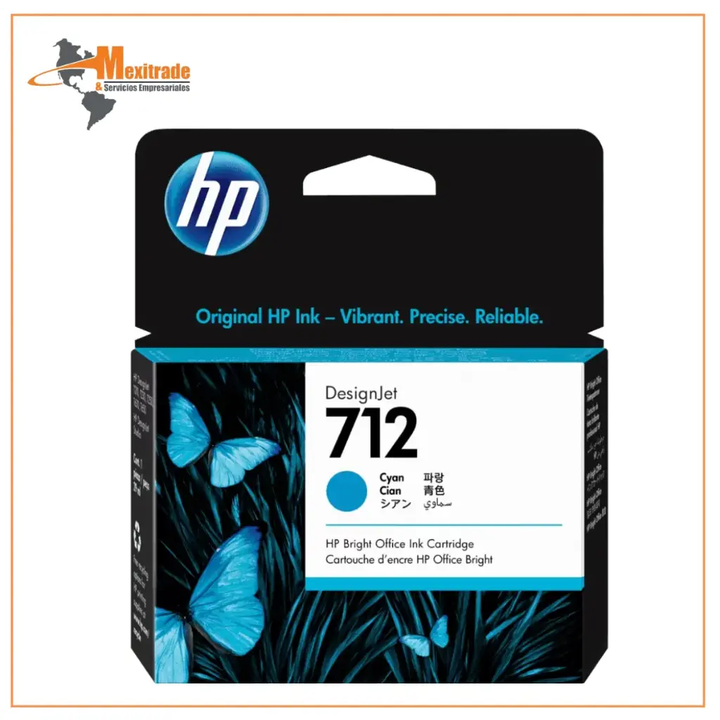 Cartucho HP 712 Cian, 29ml