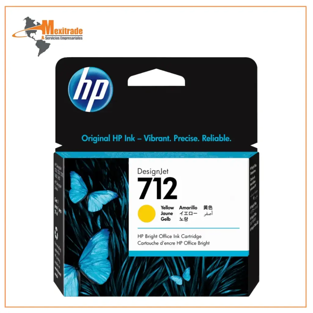 Cartucho HP 712 Amarillo, 29ml