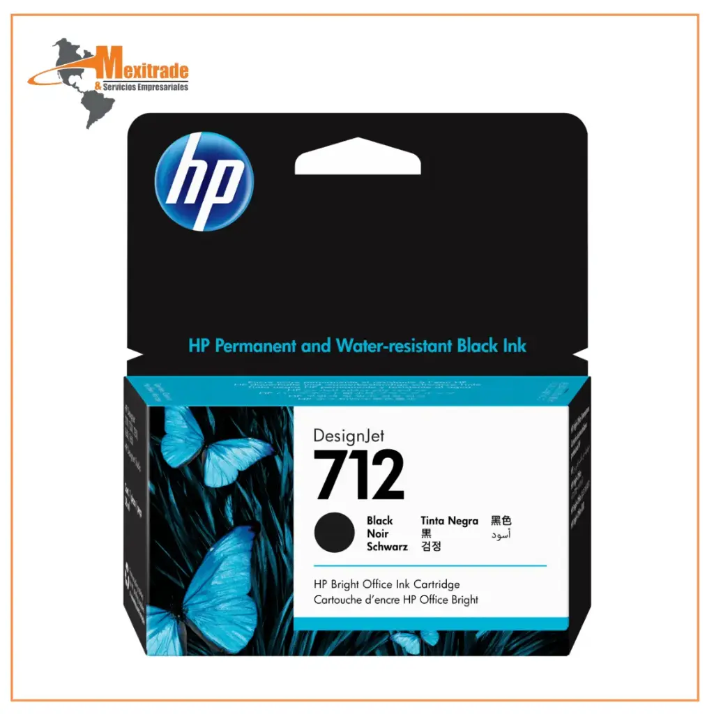 Cartucho HP 712 Negro, 38ml