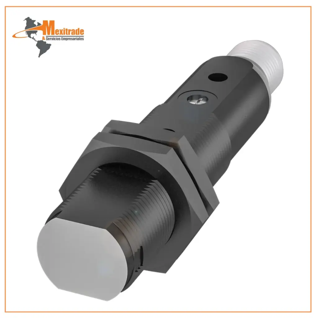 Barreras fotoeléctricas de reflexión cilíndricas con rosca M18 y diferentes tipos de luz