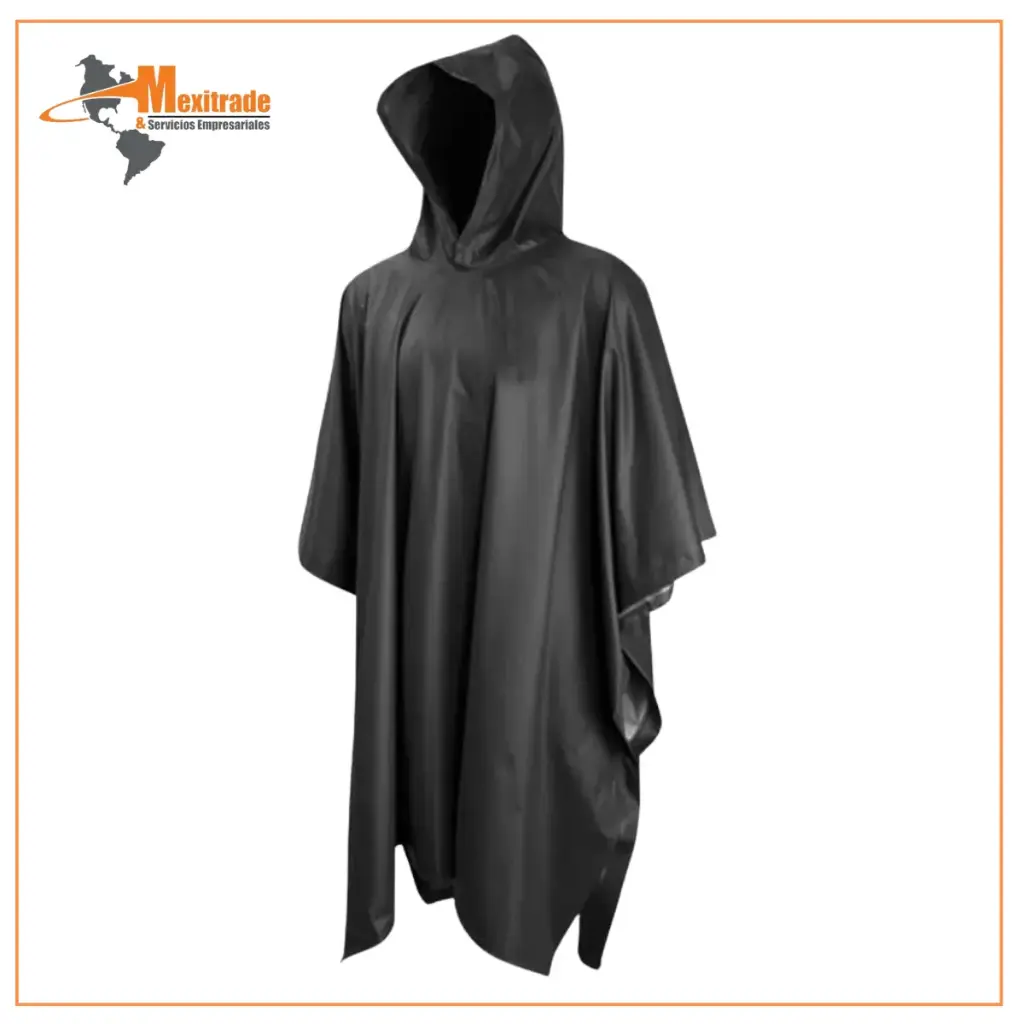 Impermeable Tipo  Poncho Modelo PIL negro 