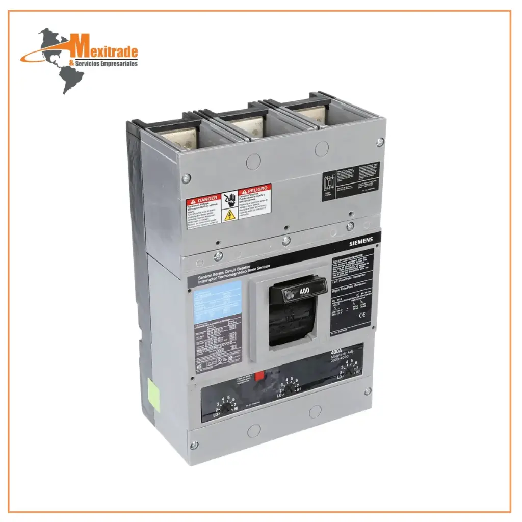 Siemens JXD63B400 Disyuntor, empernado, 400 amperios, trifásico, 3 kAIC a 35 V