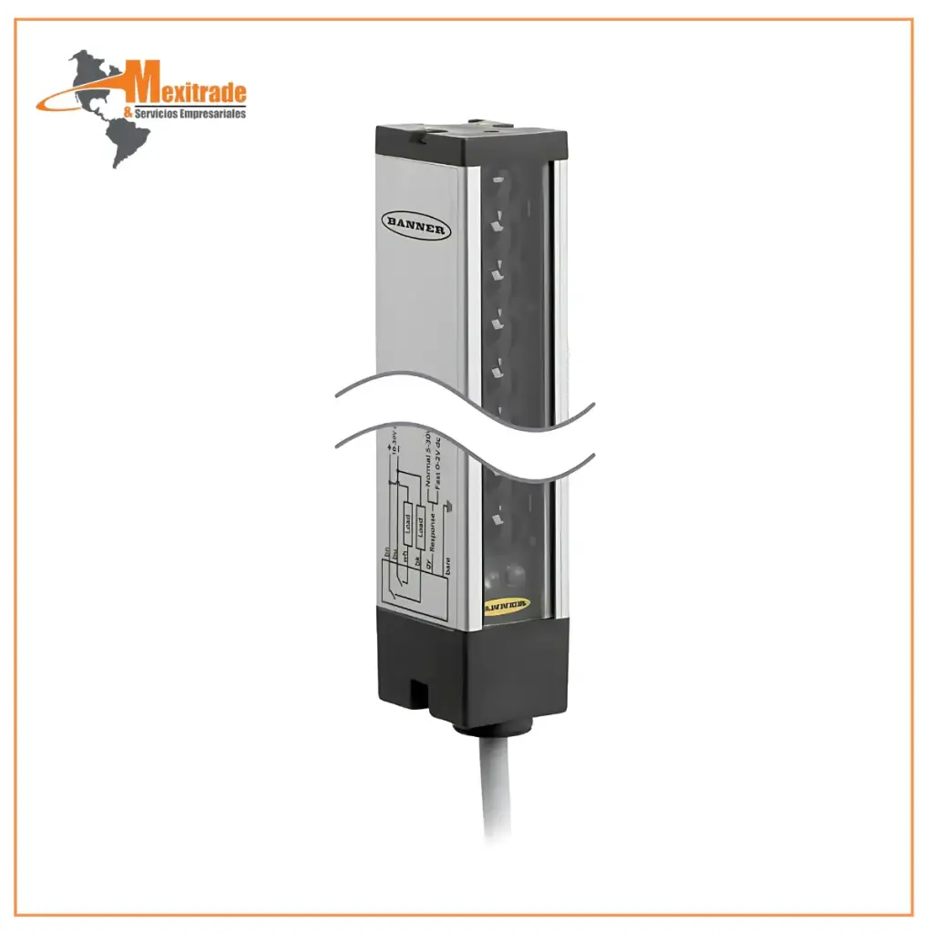 Sensor para objetos pequeños y planos, rango de 11.811 in - 2 M, Lx6rq