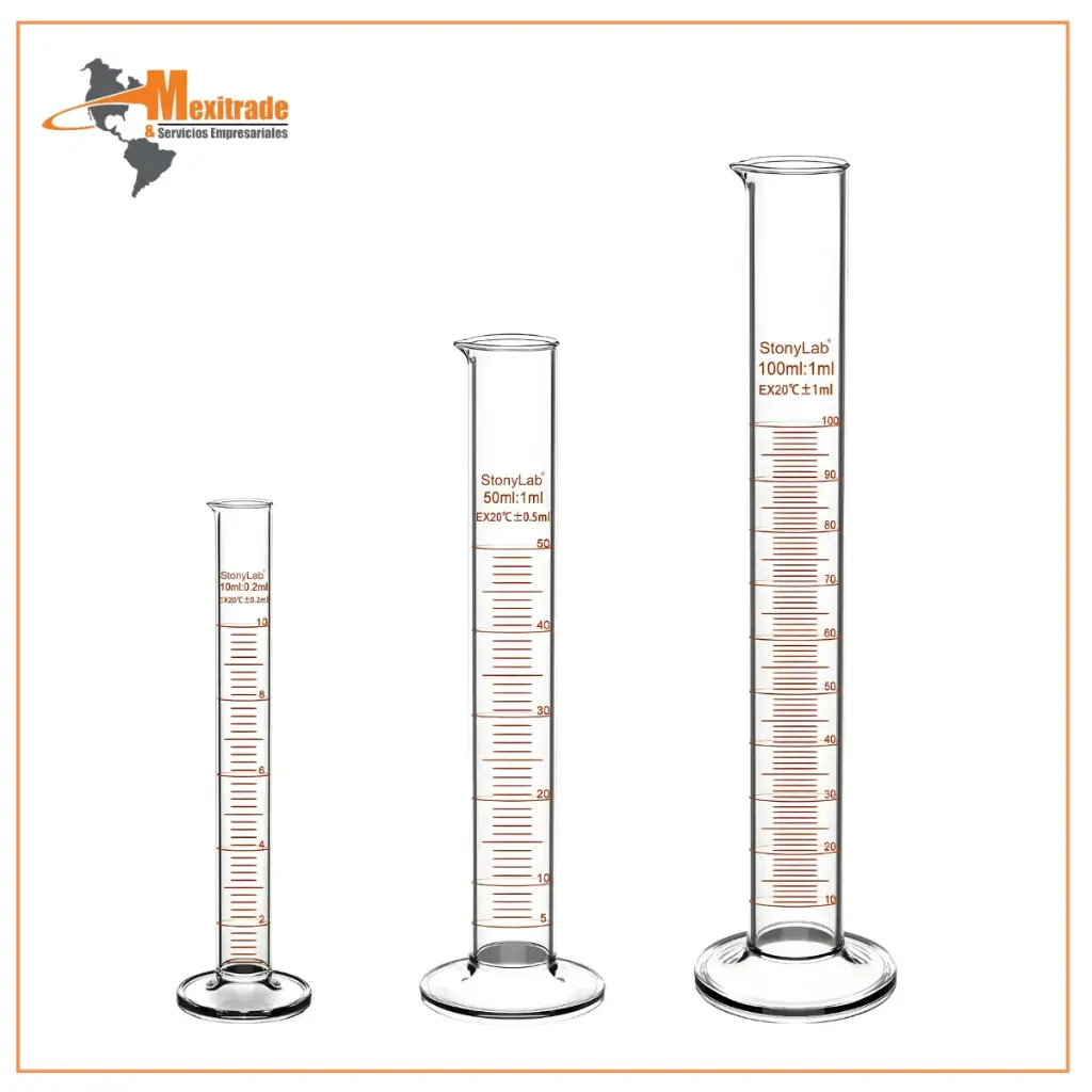 Cilindro de Medición Graduado, 10 ml / 50 ml / 100 ml 