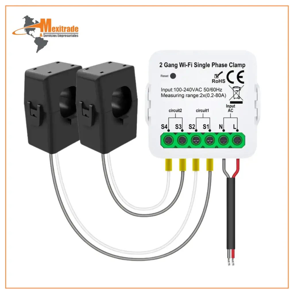 Medidor de energía 1/2 vías 50/60Hz Medidor de energía con 1/2 unidades 