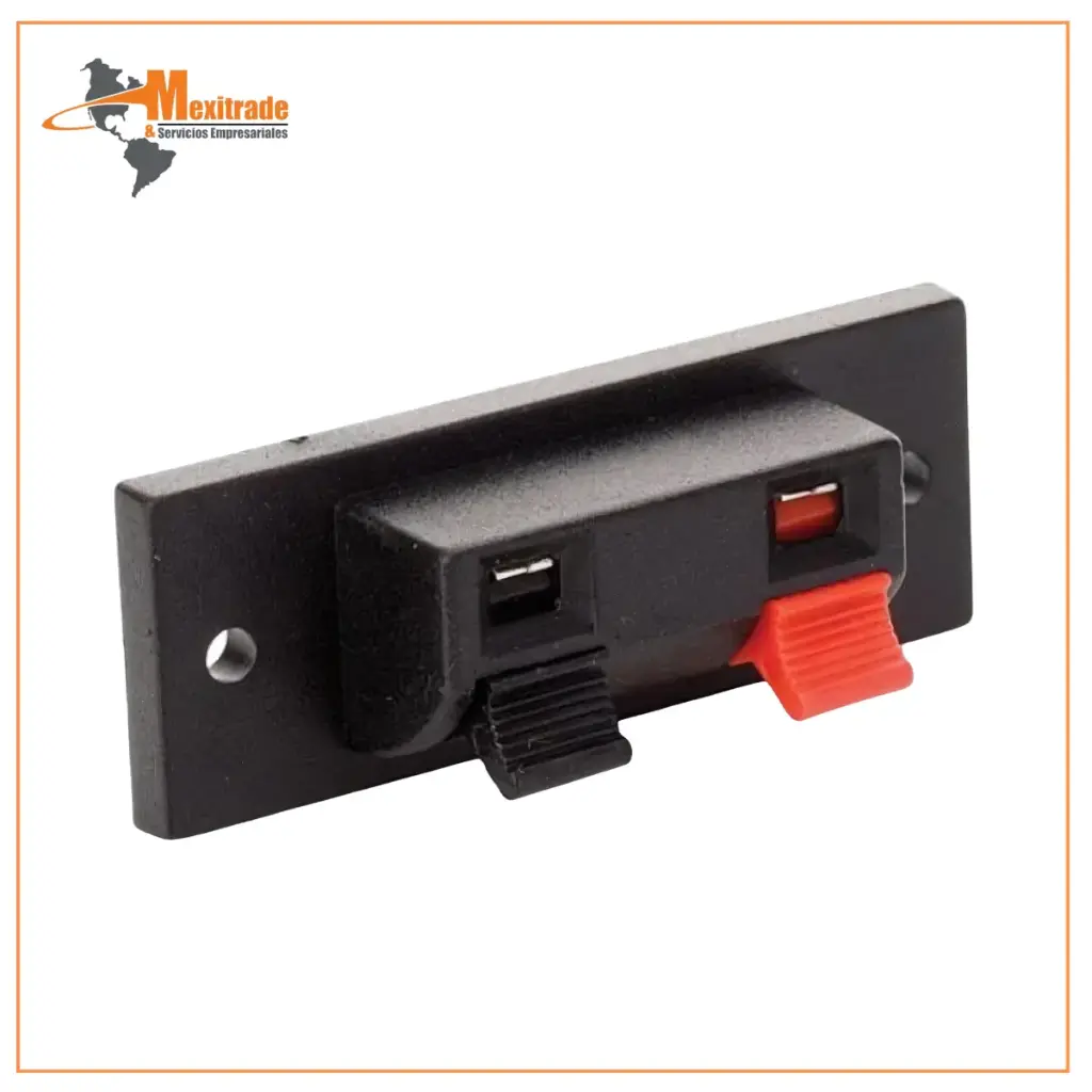 Conector con 2 terminales tipo push 