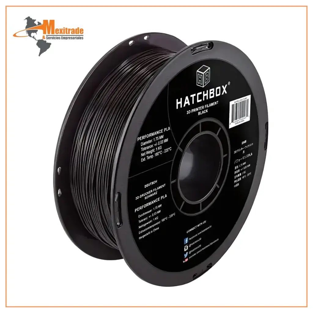 HATCHBOX FILAMENTO PLA NEGRO
