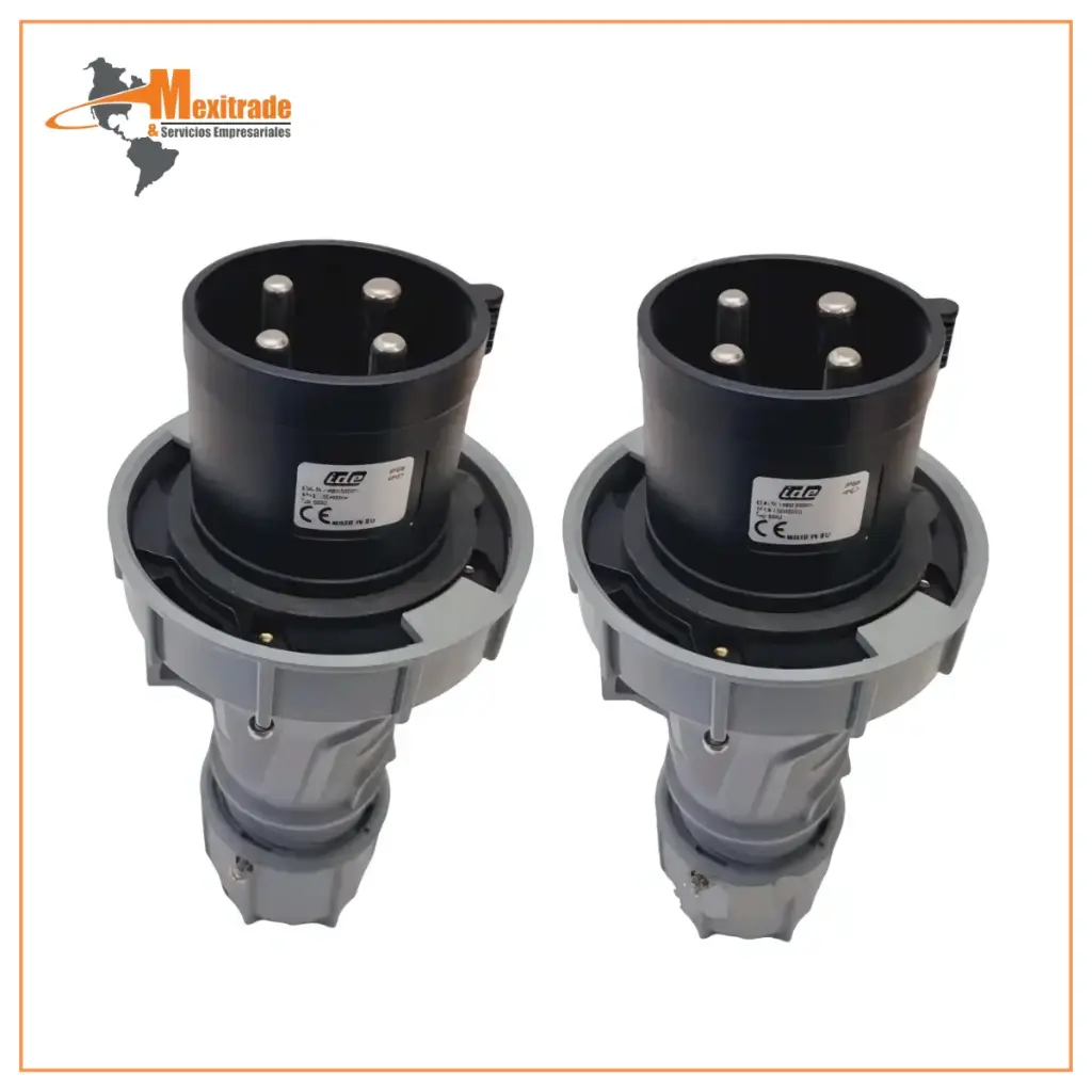 Clavija aérea 125A 3P+T 500VCA 7h Negro IP66-IP67 