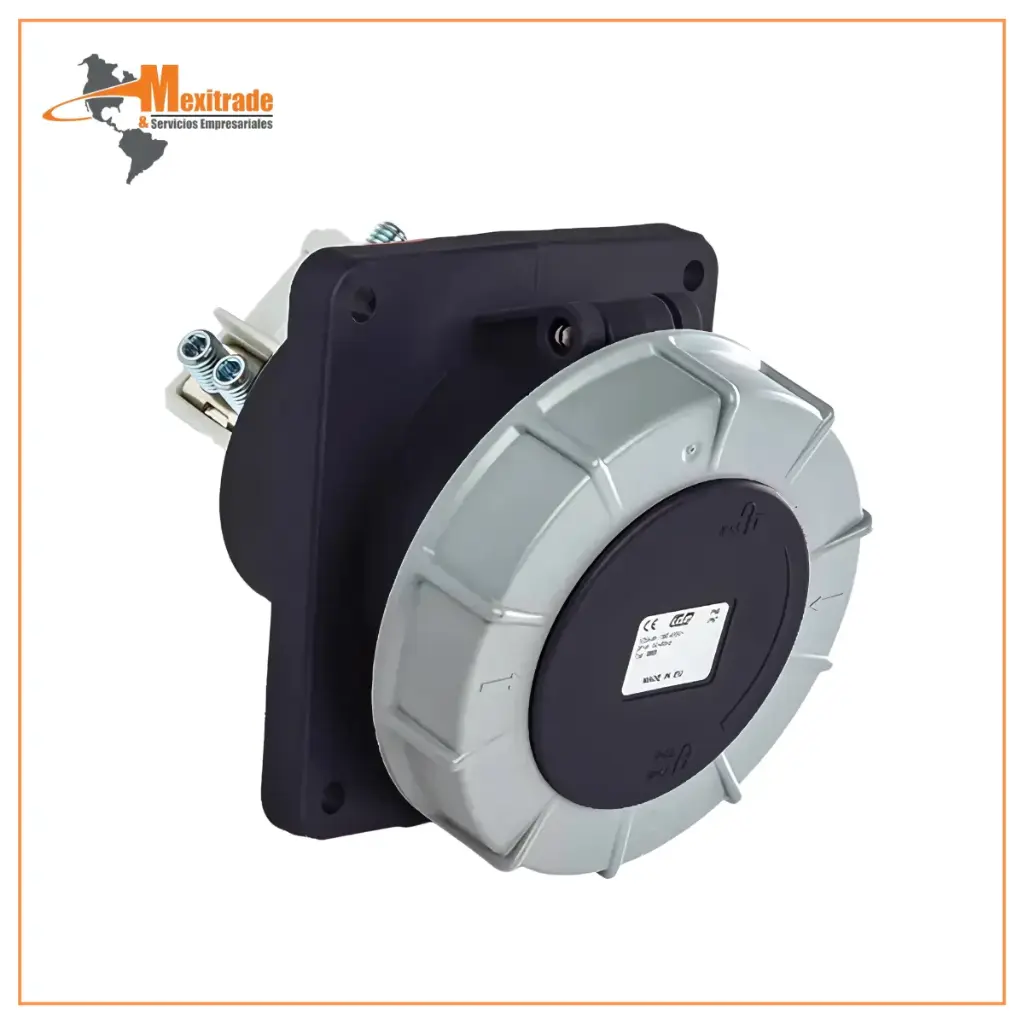 Base empotrar inclinada 125A 3P+T 500VCA 7h Negro IP66-IP67