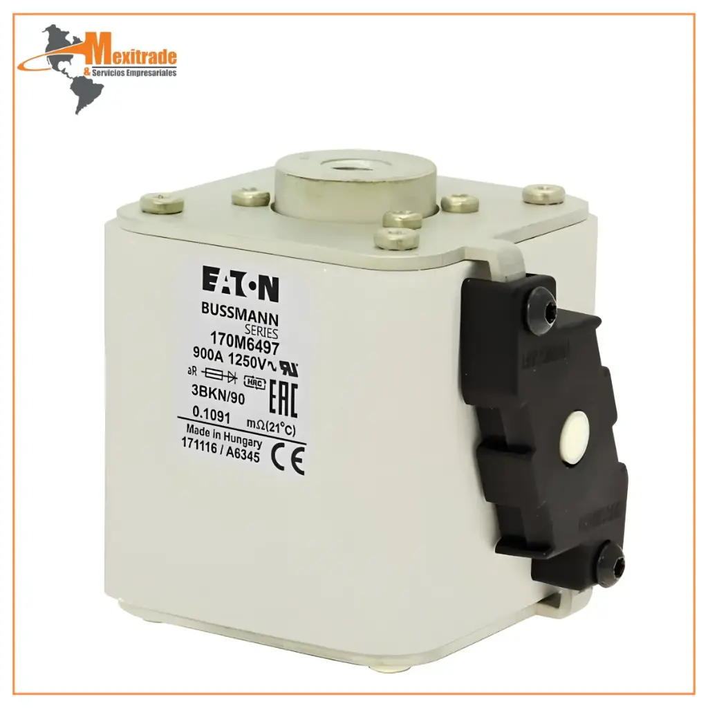 Fusible de alta velocidad, 900 A, CA 1250 V, tamaño 3, 76 x 92 x 91 mm