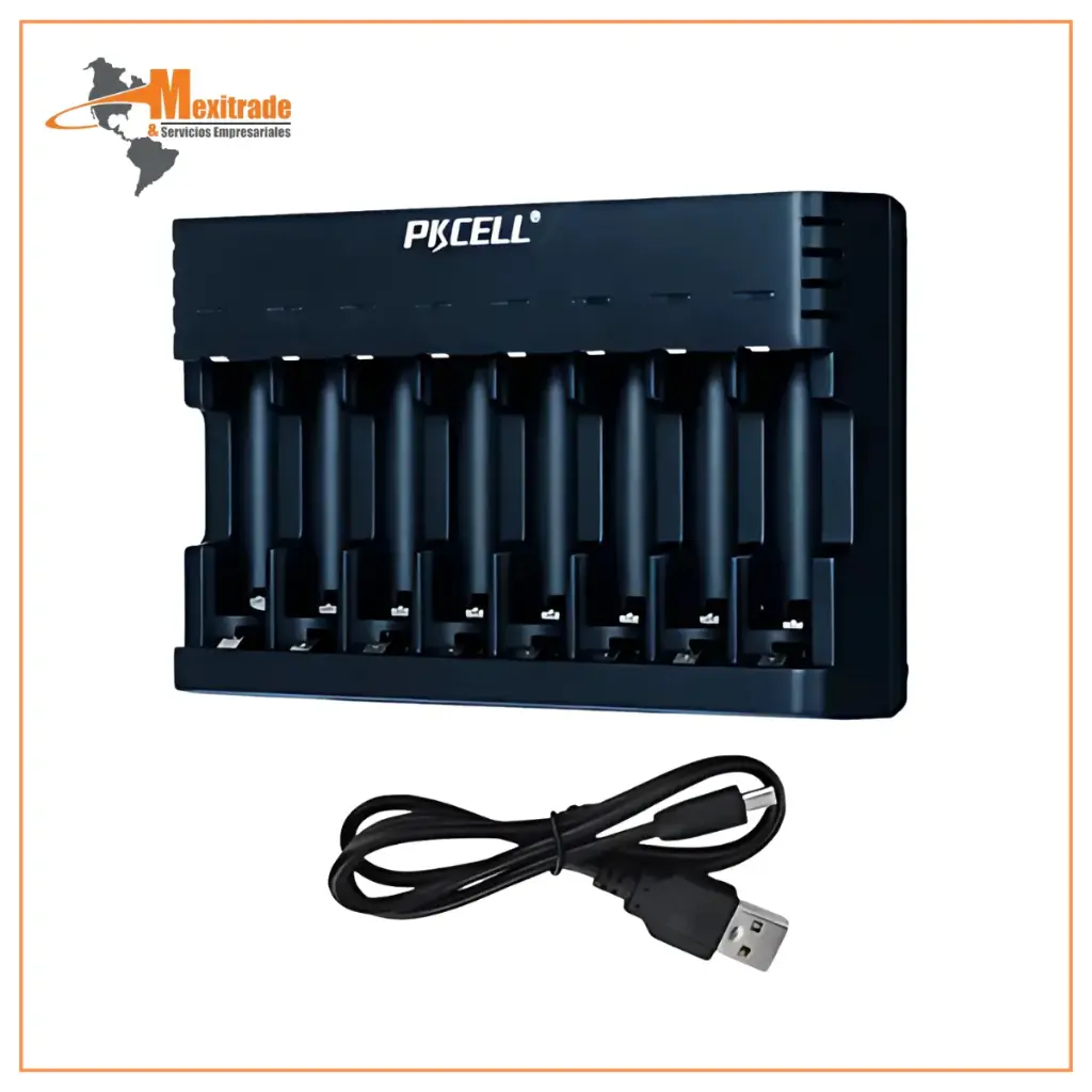 Cargador De 8 Pilas Aaa Aa Baterias Recargables Led Indicador Pk-8181 