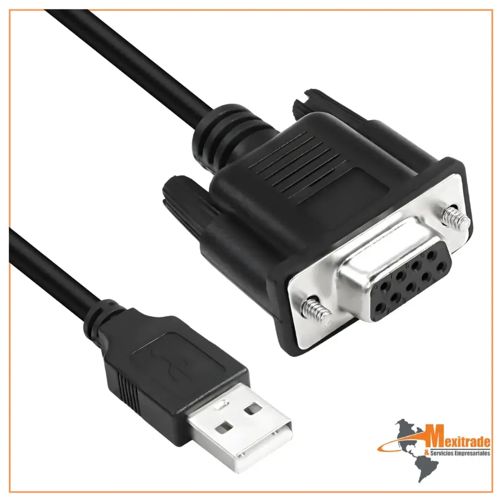 Cable adaptador de serie USB a RS-232 DB9 hembra, USB 2.0 macho a RS232