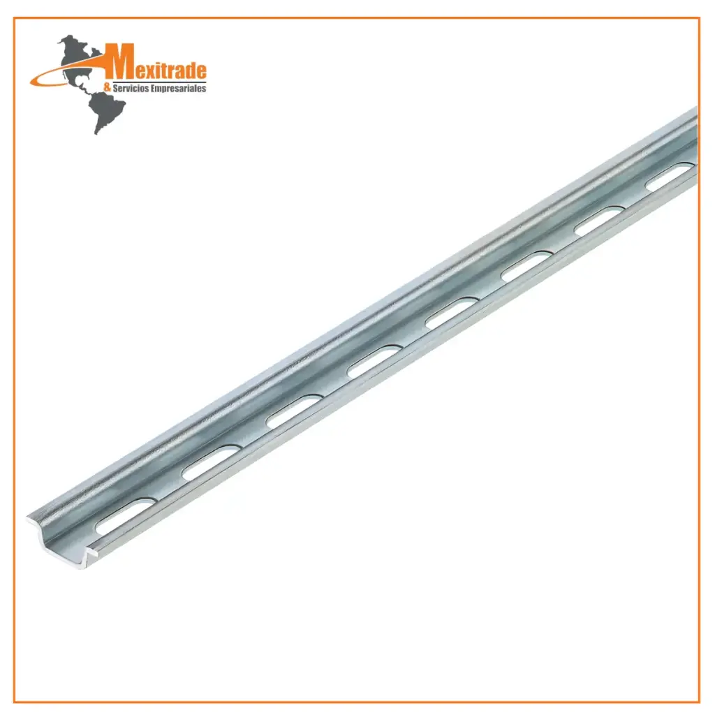 Mini Riel DIN Perforado TS 15x5.5 – Tramo de 2 Metros 
