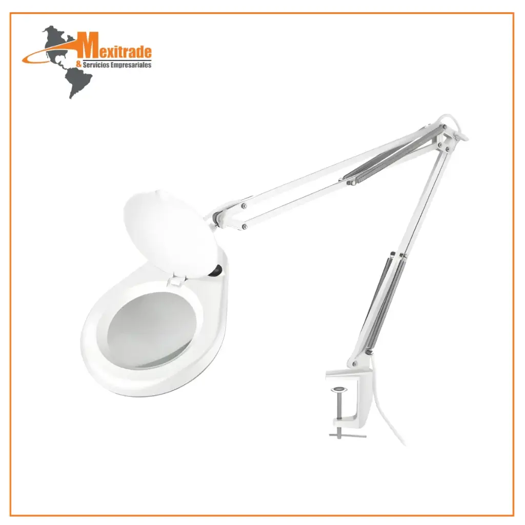 Lámpara LED con Lupa 5x HER-740BL  Brazo Articulado, Blanca