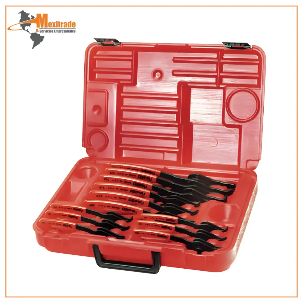 Juego de Pinzas para Anillos de Retención 12 pinzas Rojo