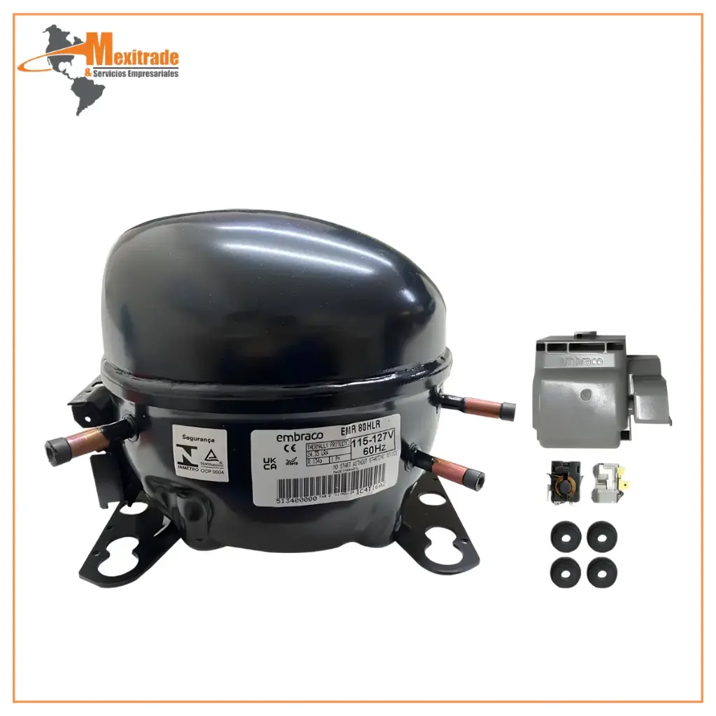 Compresor Refrigerador Embraco 1/4+hp 134a 110v Bajo Consumo