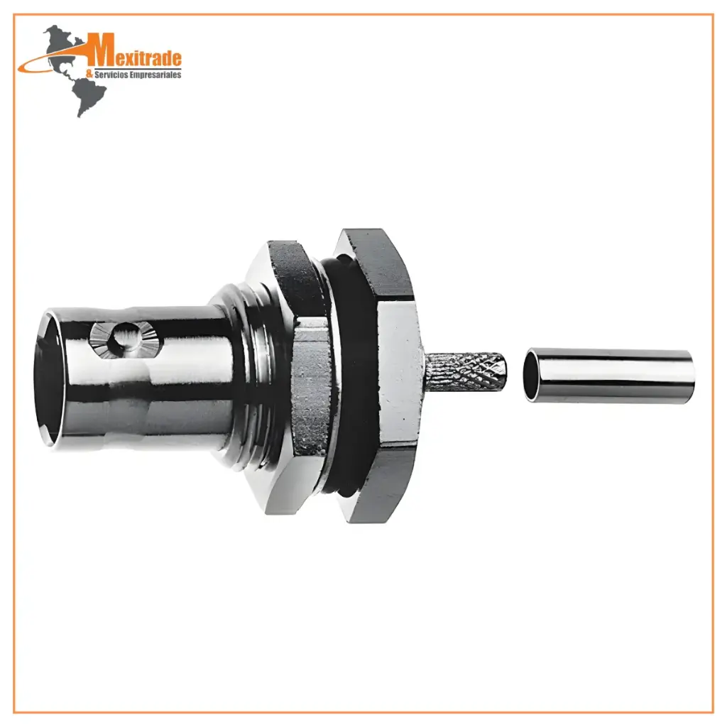 100023433 Conector BNC Hembra Empotrable Recto Crimp/Crimp