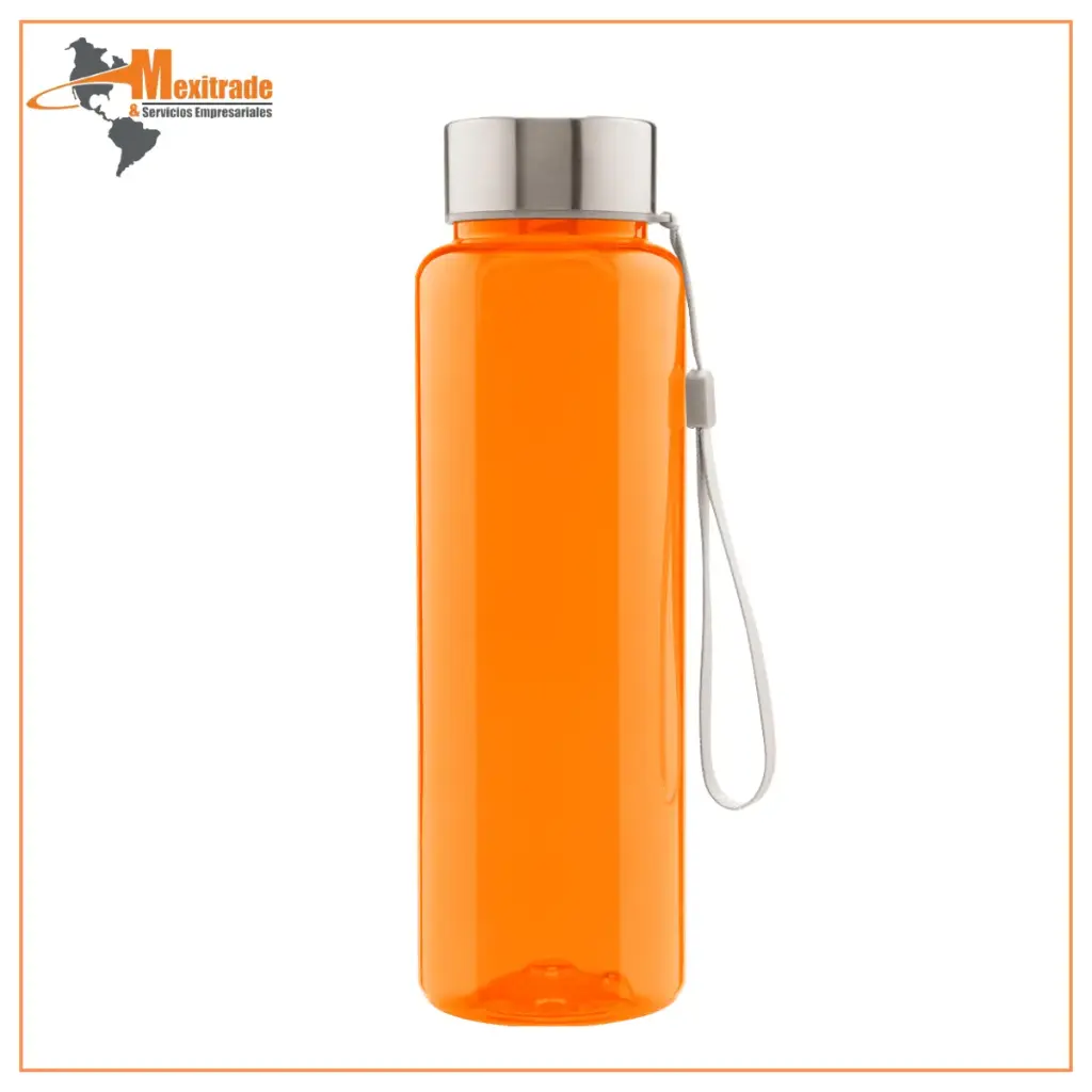 Cilindro Kaveh Color Naranja de Plástico con Tapa Metálica