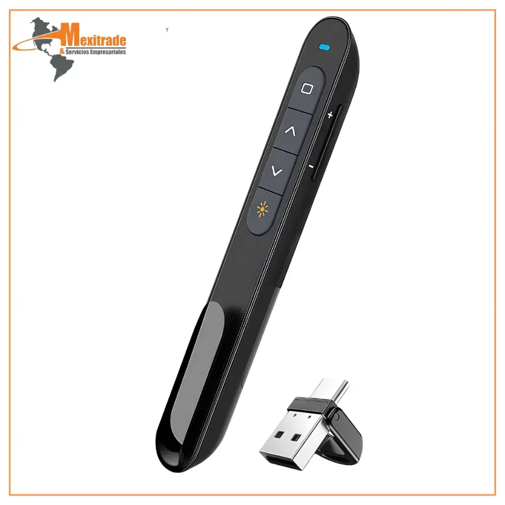 Presentador Inalámbrico para Diapositivas con Apuntador Compatible con Windows y Mac OS