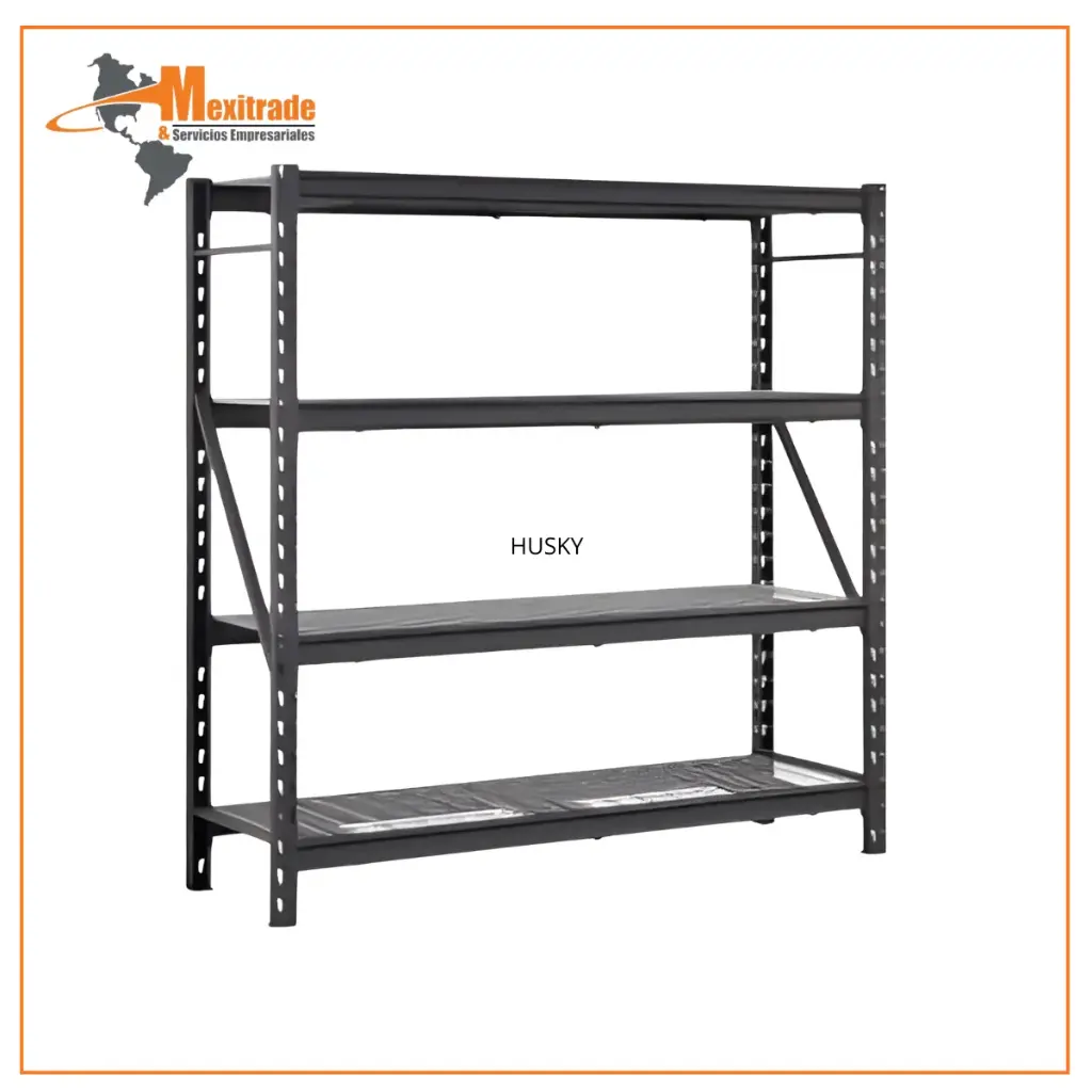 HUSKY ESTANTE INDUSTRIAL DE ACERO 1.98 X 1.96 M X 60.9 CM NEGRO