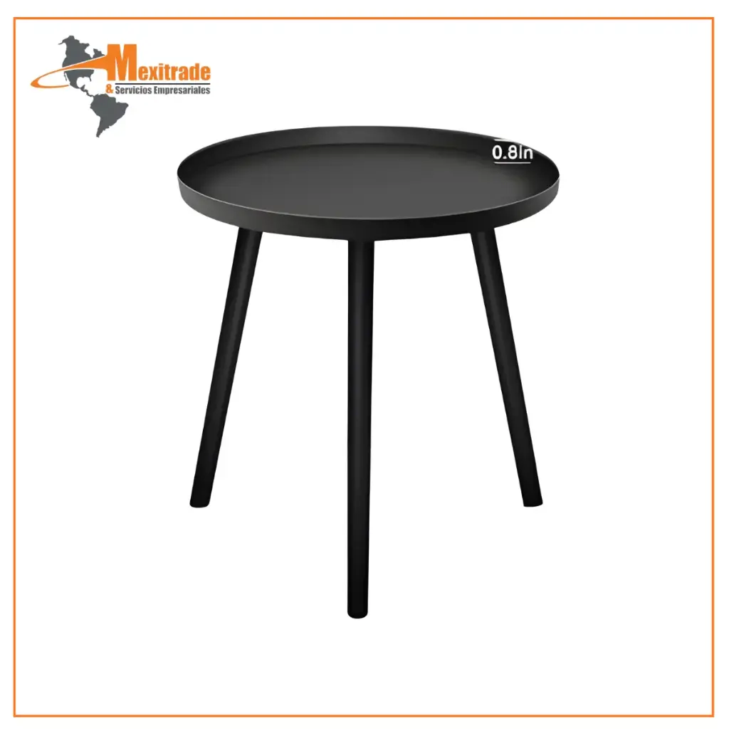 LINGLUCKY Mesa Auxiliar Redonda,2 Piezas Mesita de Noche de Metal,Mesita de Centro Mesita Auxiliar Minimalista Moderna para Sala de Estar, Dormitorio,Terraza,Fácil Montaje (Negro)