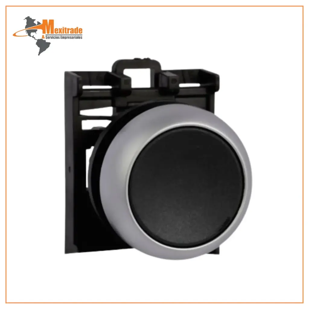 M22-D-S, Pulsador,plano,negro