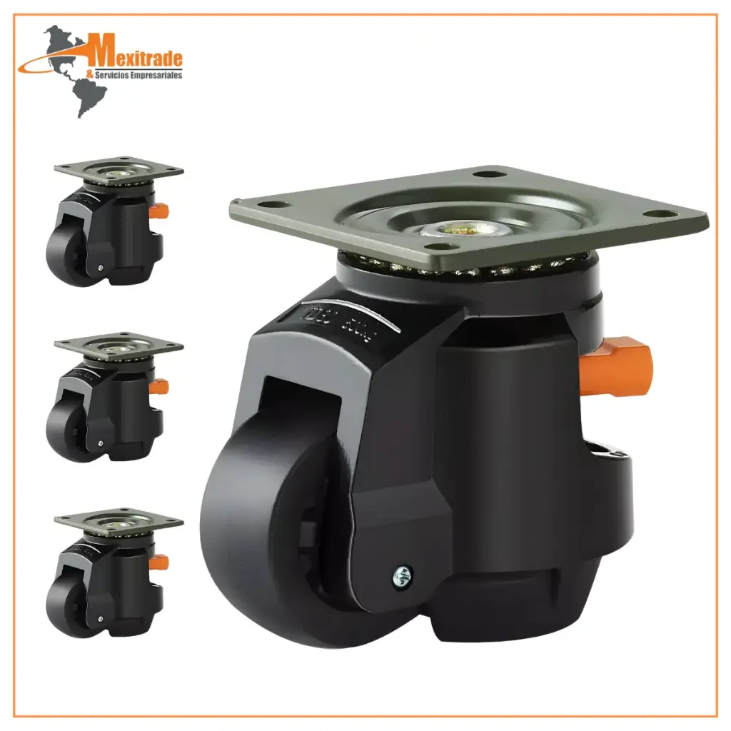 Ruedas Niveladoras Industriales 1000 kg / 2200 lb Juego de 4 Piezas