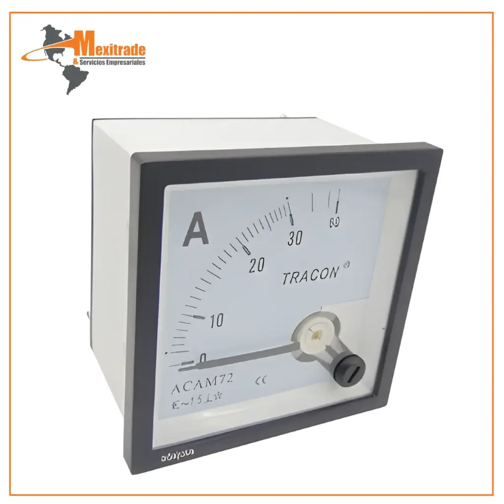 Amperímetro Analógico 72x72 mm – 30A Conexión Directa 