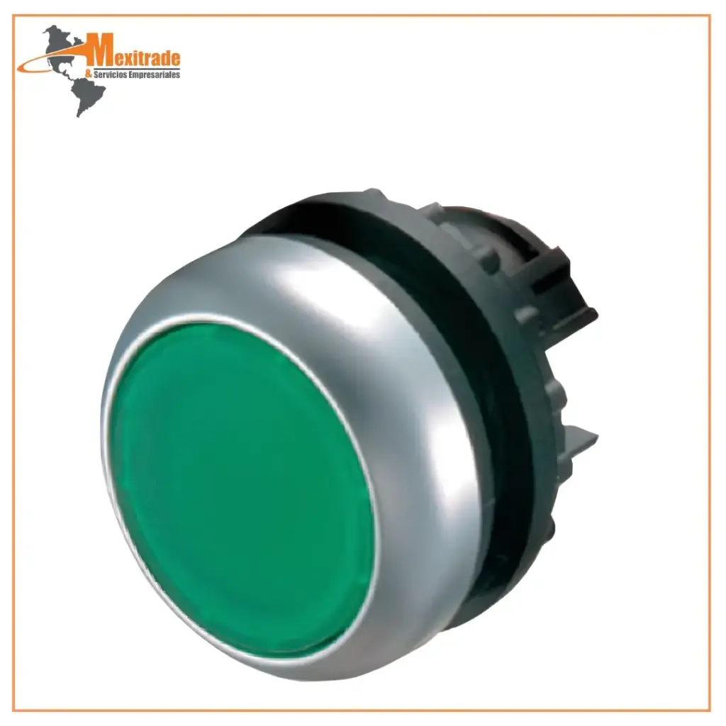 Pulsador Plano Iluminado sin retención M22-DL-G