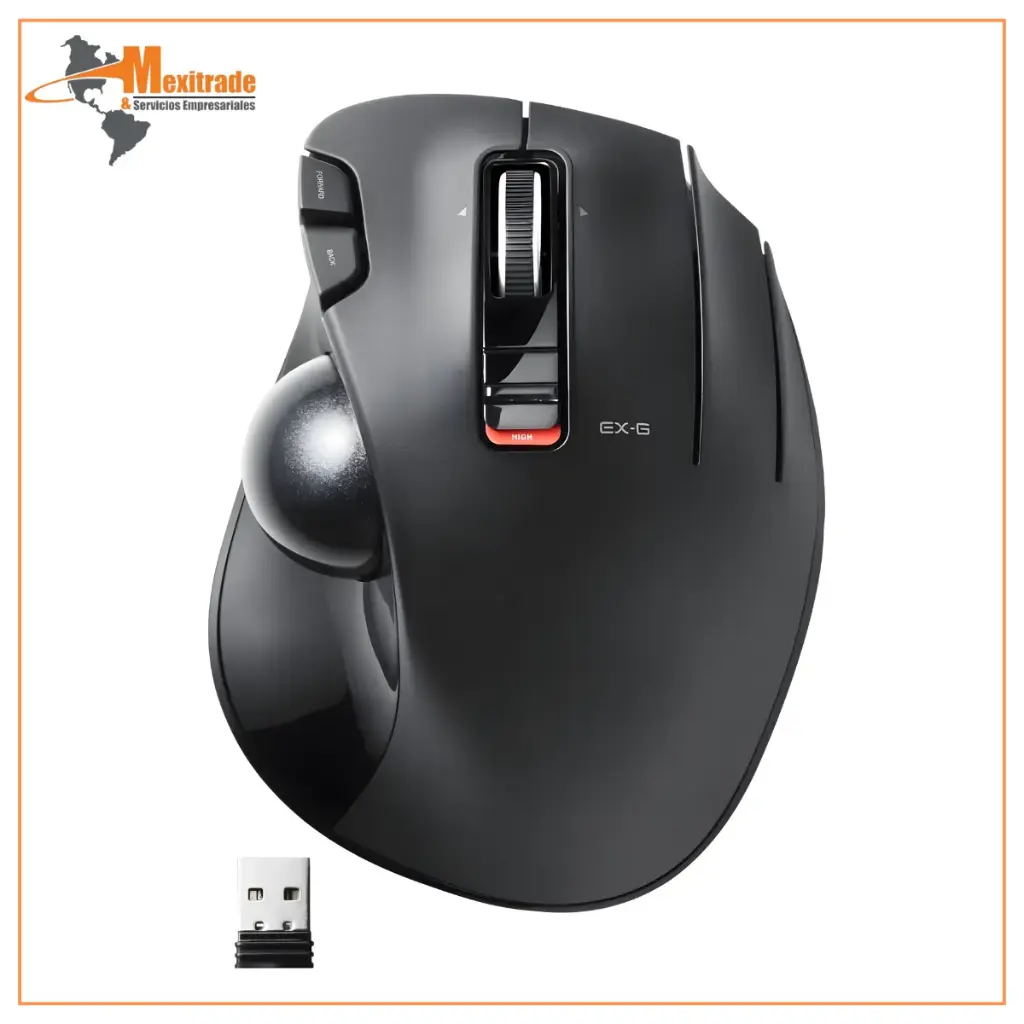 Mouse Inalámbrico EX-G M-XT3DRBK – 2.4 GHz – 6 Botones – Tamaño Grande – Negro 