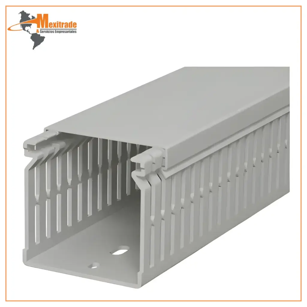 Canaleta Ranurada Weidmüller Gris 80x40mm (2 Metros) – Con Tapa