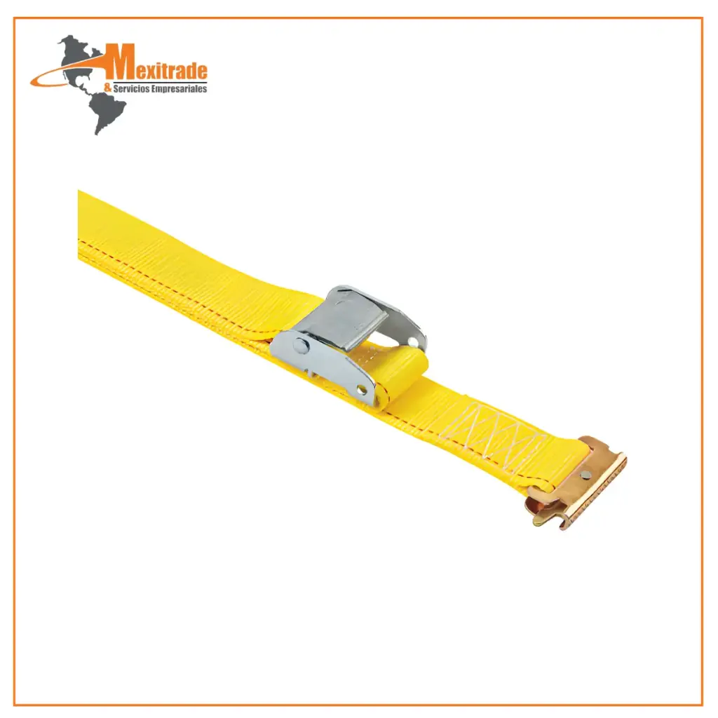  10 METROS  ESLINGA TENSOR AMARRE ACERO  CARGA MXIMA 2500 KG 5CMX10M CON GANCHO  MATRACA POLISTER REFORZADO