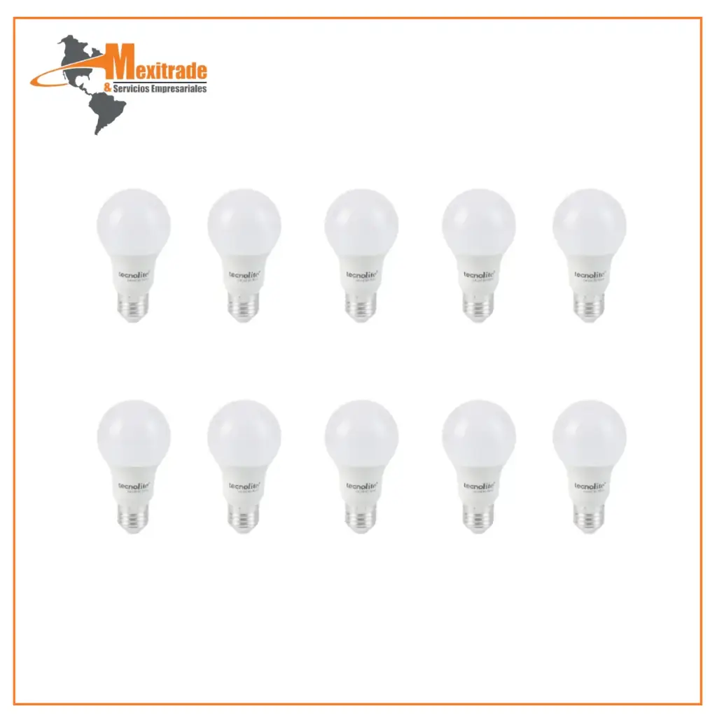 Paquete 10 Pz Foco A19 Led 8.5 W Multivoltaje, Luz De Día Luz De Día Tecnolite E27 