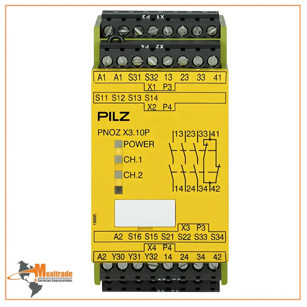 PNOZ X3.10P 24VACDC 3n/o 1n/c 1so