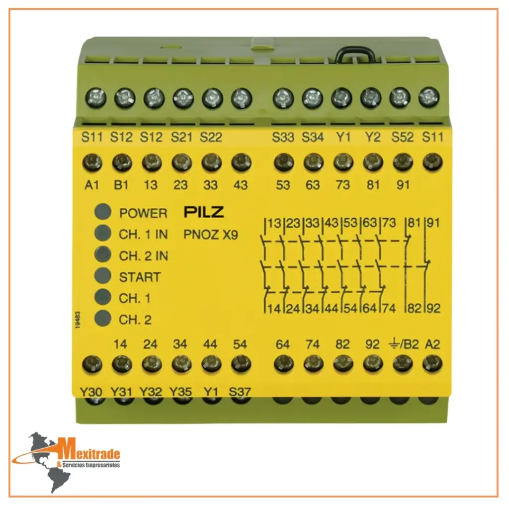 PNOZ X9 24VAC 24VDC 7n/ o 2 n/c 2so